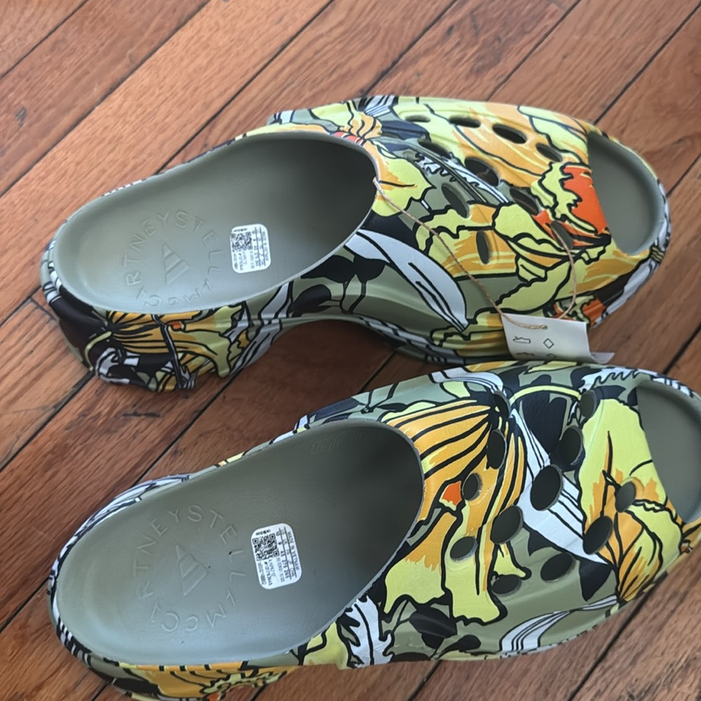 Nwt Adidas x Stella McCartney Women Multicolor Platform Clogs 10